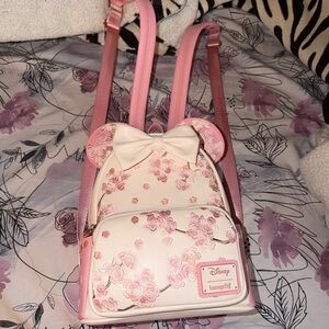 Loungefly Disney Pink and White Floral Backpack